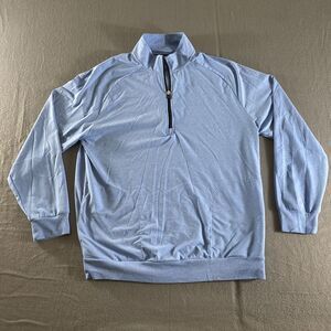 Three Sixty Six Windbreaker Mens XL Blue 1/4 Zip Stretch Lightweight Long Sleeve